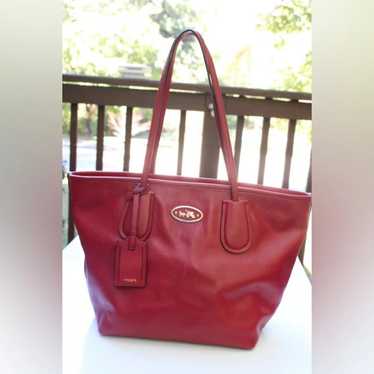 COACH タクシー ジップ レザー トートバッグ 中古・古着通販】COACH (コーチ) タクシーレザートートバッグ