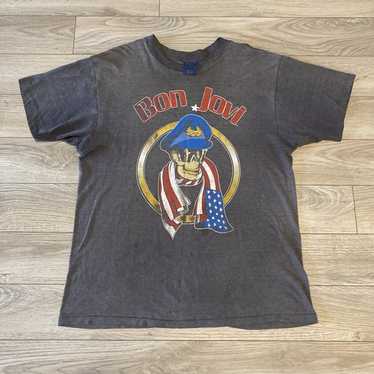 bon jovi 1987 ツアーTシャツ 80s Vintage Bon Jovi 1987 Rare Band Music Tour Black Medium T