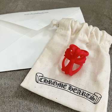 入手困難★送料無料【ChromeHearts】Infinity CH Cross Ring Red Chrome Hearts Infinity CH Cross Silicone Rubber Ring US 7.5