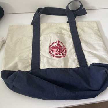 Trader Joe's Canvas Bag Large Tote Reusable Groce… - image 1