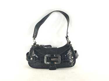 バッグ archive GUESS hand bag grunge y2k Vintage Y2K Guess Brown Leather Hand Bag Crown Logo With