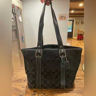00’s coach hand shoulder bag 2way BLACK Pre-Owned COACH 2Way Black Leather Bag Handbag Shoulder Men