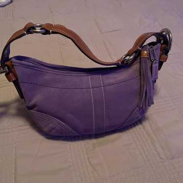 バッグ Vintage Coach shoulder bag Suede purple Coach suede purple shoulder - Gem