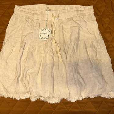Women's Skirt - Cream/White - XL – Cream linen sk… - image 1