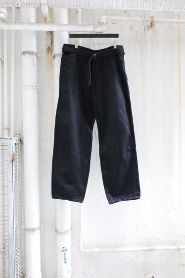パンツ COMOLI DENIM BELTED PANTS BLACK / ECRU Comoli Denim Belted Pants | Tortoise General Store