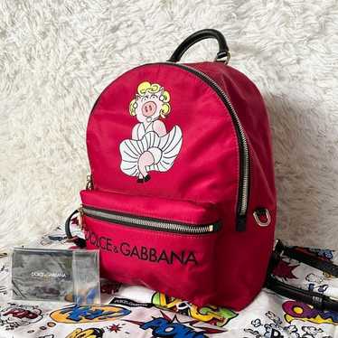 Dolce & Gabbana☆素敵!Vulcano Marilyn Piggy Red Backpack Bag