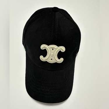 【CELINE】TRIOMPHE BASEBALL CAP CELINE HOMME Triomphe Logo-Embroidered Cotton-Gabardine