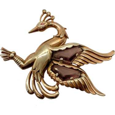 ヴィンテージ品✨️ アメリカ製 VANITY フェニックス ブローチ Vintage phoenix bird brooch - Gem
