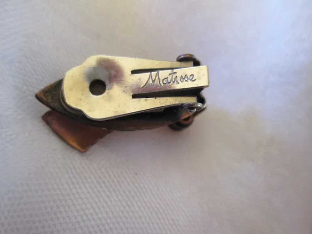 Matisse "Seine" White Enamel Crescent Necklace & … - image 10