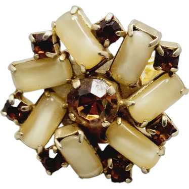 Vintage Rhinestone Pinwheel Adjustable Ring [A1104