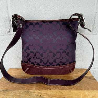 バッグ Coach Signature Hobo Shoulder Bag Suede Coach signature suede hobo - Gem