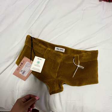 パンツ MIU MIU Wool Shorts Miu Miu Shorts, Size 38 IT: Refined Plaid Design