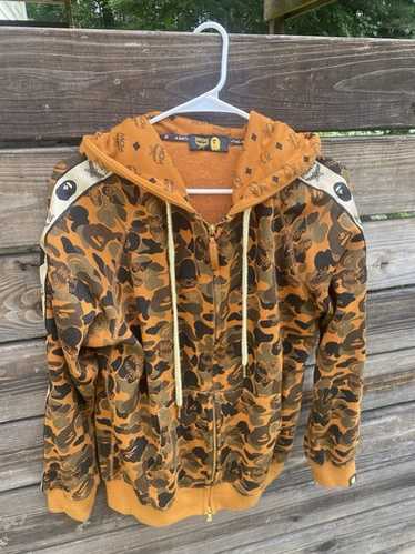 人気話題コラボ！BAPE x MCM Camo Zip Hoodie Brown Bape x McM Jacket Zip Hoodie | eBay