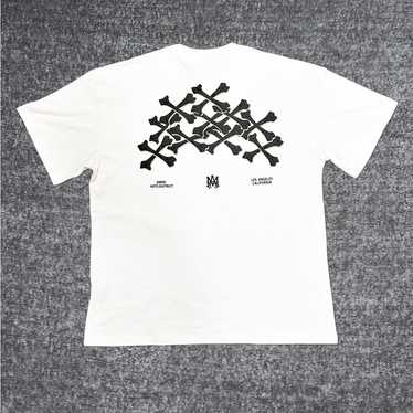 【AMIRI】 ホワイトボーンズ スタックド コットンTシャツ AMIRI Kids Off-White Bones Stacked T-shirt Amiri