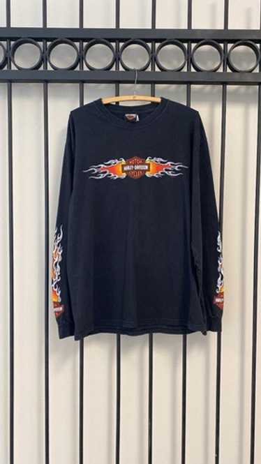 XL ロンT カニエウエスト ハーレーダビッドソン フレイム ブラックピンク XL ロンT カニエウエスト ハーレーダビッドソン フレイム