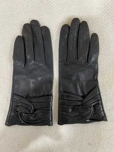 Burberry Leather Glove Black バーバリー レザー手袋 Burberry Rib-Cuff Leather Gloves | Saks Fifth Avenue
