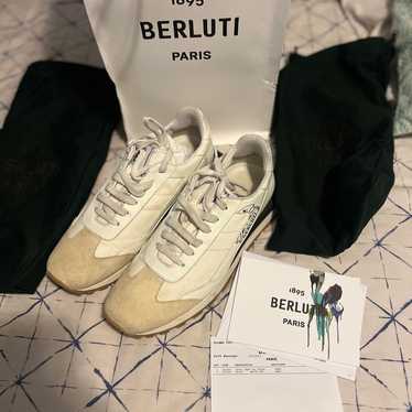 【Berluti】 Fastトラックスエードスニーカー ファストトラック スクリットレザー＆ナイロン スニーカー