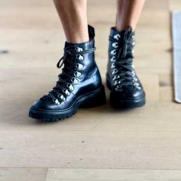 Grenson Nanette ハイキングブーツ Nanette | Womens Hiker Boots Black Leather Hi Rise | Grenson
