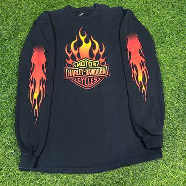 90s Harley-Davidson 長袖Tシャツ XL fire Flame Vintage Harley Davidson Longsleeve Phoenix Flame Eagle T