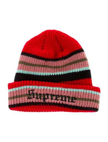 帽子 Supreme Big Stripe Beanie Red Supreme Striped Big Logo Beanie | Red | FARFETCH CA