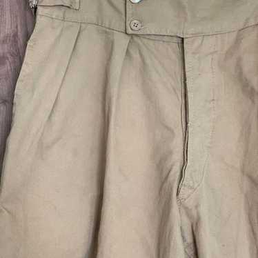 CHAUS 80’s-90’s old linen gurkha shorts CHAUS 80's-90's old linen gurkha shorts Summer Linen Retro