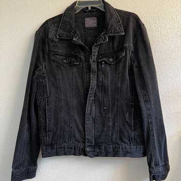 ジャケット・アウター zara BLACK denim jacket S size ZARA BLACK DENIM JEAN JACKET BLING* FRINGE WESTERN COWBOY