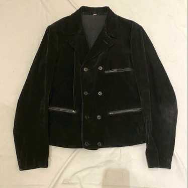 【80s】Euro Vintage Black Corduroy Coat 80s Ruffled Black Corduroy Jacket | S-M - Lucky Vintage