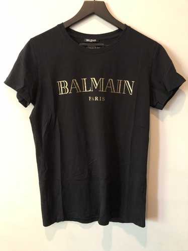 BALMAIN ブラック ロゴ クルーネック BALMAIN - エンボスボタン ロゴ ロンT LOCKY LOGO LONG SLV