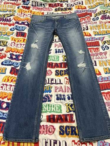 パンツ 00s NUMBER (N)INE damaged skinny jeans M] Number Nine Distressed Denim Skinny Cut Denim Jeans