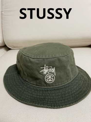 お*ば様 old stussy Bucket Hat S/M Vintage Stussy Embroidered Basic Logo Wool Red Plaid Bucket