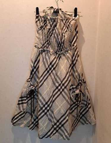 y2k❤️ BURBERRY BLUE LABEL ロゴ チェック ホルターネック 即決 BURBERRY バーバリー ブルーレーベル ホルターネック