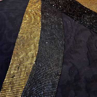 Source Unknown Black And Gold Structured Belt - image 1