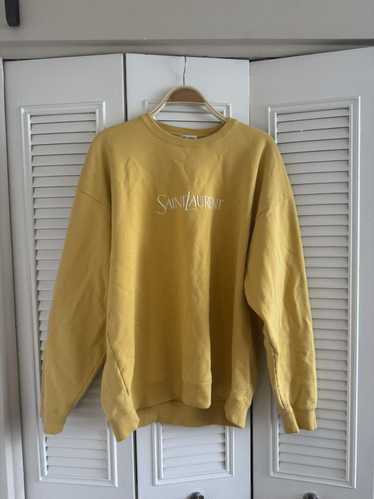 イブサンローラン　スウェット　トレーナー　ビックロゴ　ユニセックス　イエロー　M Yves saint laurent sweatshirt - Gem