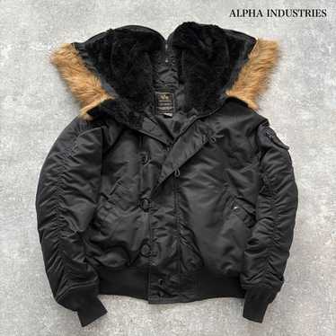 【難あり】ALPHA INDUSTRIES　N-2B　Largeサイズ ALPHA 2010 N-2Bナイロン/USサイズ<br>【アルファ N-2B Nylon/US