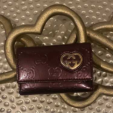 Gucci★素敵！Heart Leather Guccissima Key Charm Gucci Guccissima Heart Keychain - Pink Keychains