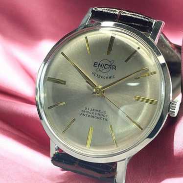 ENICAR SWISS ULTRASONIC 17石 ENISHOCK Vintage 1960s Enicar Ultrasonic 17J Swiss Sub Second Gents