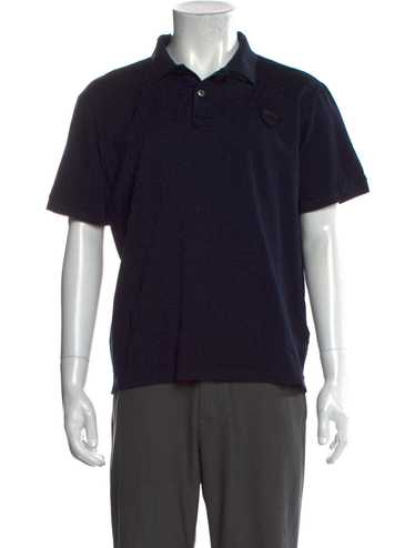 トップス 00s PRADA SPORT polo shirts black green Prada Polo Zip Pocket Logo T-shirt Men Size S Black Made In