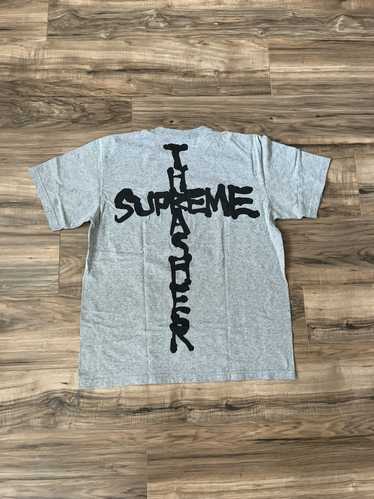 スケートボード Supreme x Thrasher Cross TeeHeather Grey Supreme x Thrasher Cross TeeHeather Grey