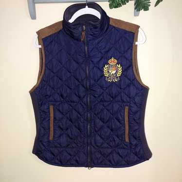 Polo Ralph Lauren Vest Womens Large Suede Accent … - image 1
