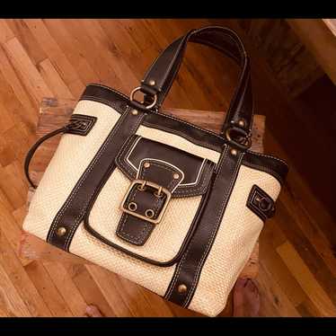 バッグ Coach y2k Legacy Tote Bag Straw Leather Coach | Bags | Vintage Coach Y2k Black Natural Legacy Straw