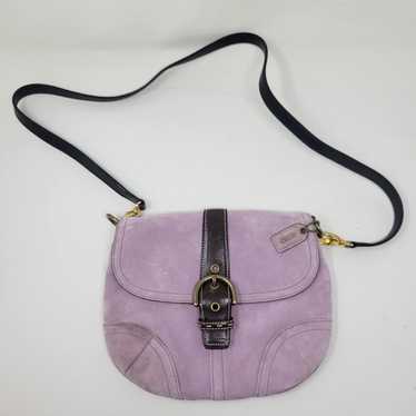 バッグ COACH Handbag Suede Soho Tanrokku pink Coach Pink Suede Soho Flap Shoulder Bag | Elegant