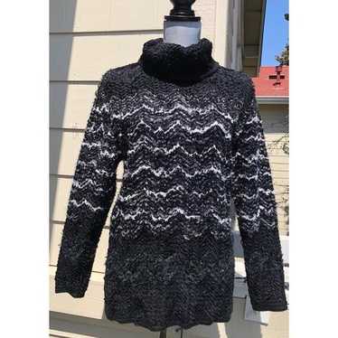 Yves saint laurent Black ニットロングマント　ケープ Yves saint laurent Black ニットロングマント ケープ
