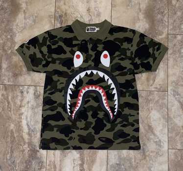 トップス A BATHING APE 1ST CAMO SHARK POLO L a bathing ape | Shirts | St Camo Shark Polo Mens | Poshmark