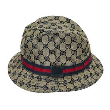 帽子 GUCCI 00's Sherry line GG bucket hat GUCCI Sherry Line Black Bucket Hat PreOwned Authentic