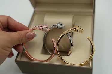 Leopard head bangle - Gem