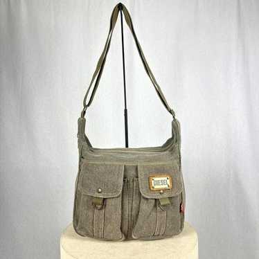 バッグ DIESEL archive shoulder bag multi pocket Women's Multi-Pkts-Multipocket bag in washed denim | Black