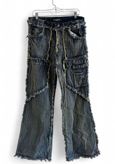 パンツ shuNO/FAITH/STUDIOS FLARED DENIM FLARED DENIM 002 GREEN/BLUE – NO/FAITH STUDIOS