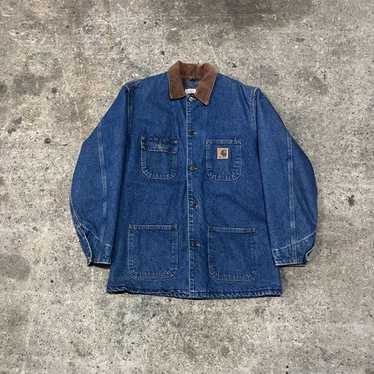 ジャケット・アウター carhartt denimcoverall 70s chorecoat USA 🔥VTG 1995 CARHARTT C01 Blanket 8LC Denim Chore Coat Jacket
