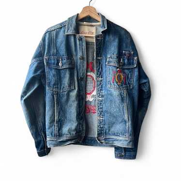80s90sヴィンテージ Coca Cola 短丈 デニムシャツジャケット Vintage Coca Cola Uniform Japaners Work Button up Shirt