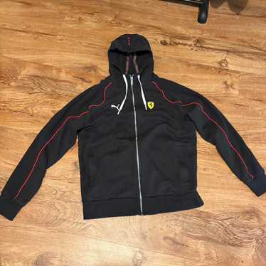 Ferrari ジップアップジャケット 黒 Vintage Black Ferrari F1 Racing Embroidery Jacket UPS Shell